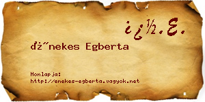 Énekes Egberta névjegykártya